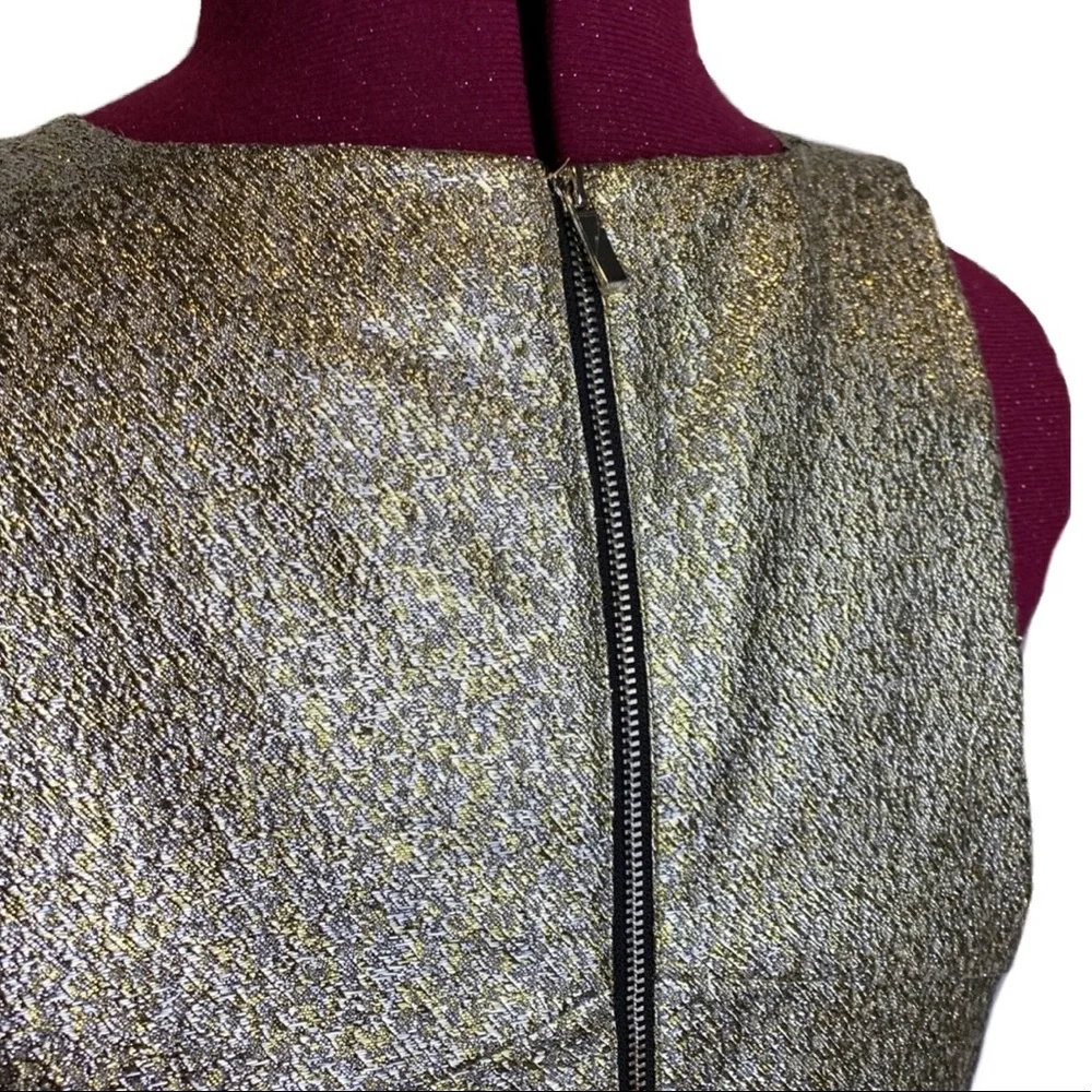 1.State Gold Silver Metallic Short Sleeveless Mini Cocktail Party Dress Women XL - Picture 4 of 12